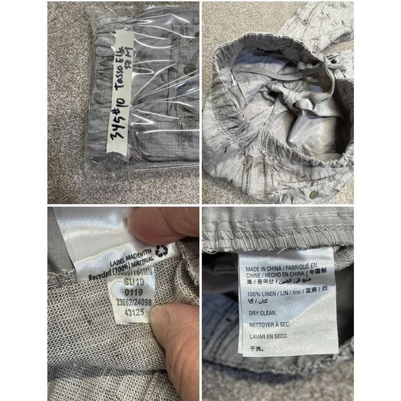 TASSO ELBA ISLAND Womens DRAWSTRING PANTS sz medium gray tropical trouser - Picture 11 of 12